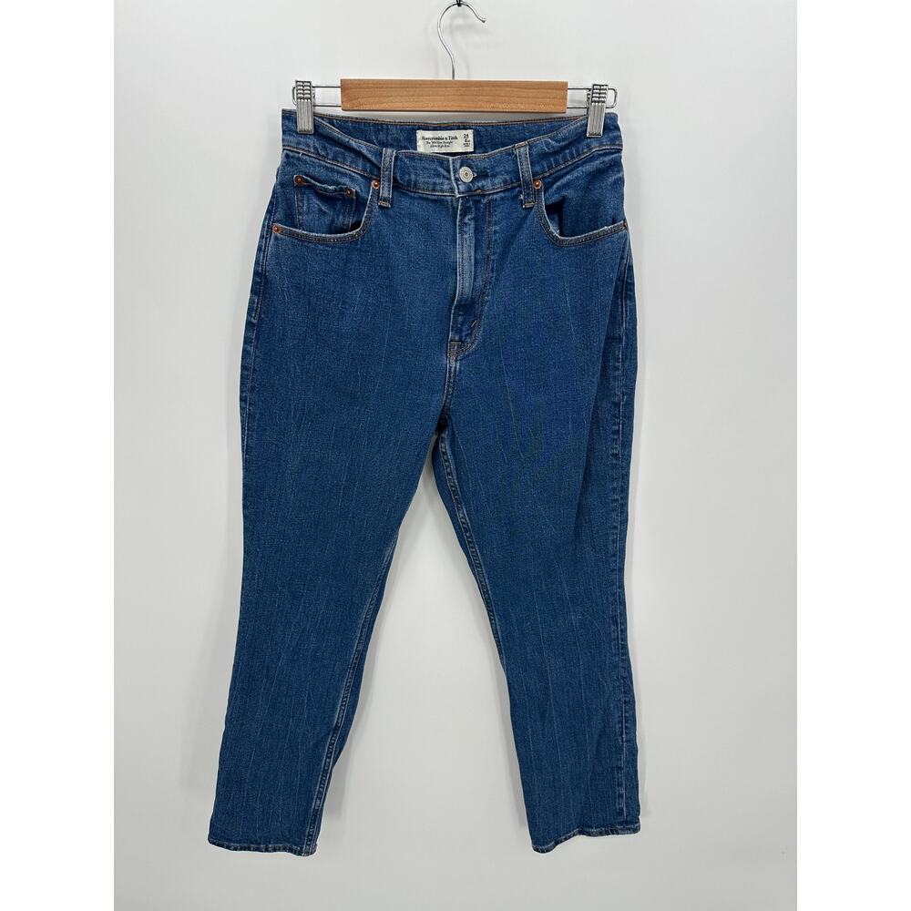 Abercrombie The 90s Slim Straight Ultra High Rise Denim Jeans Women 28/6 Curveโ